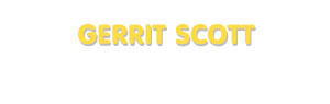 Der Vorname Gerrit Scott